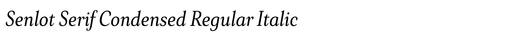 Senlot Serif Condensed Regular Italic image